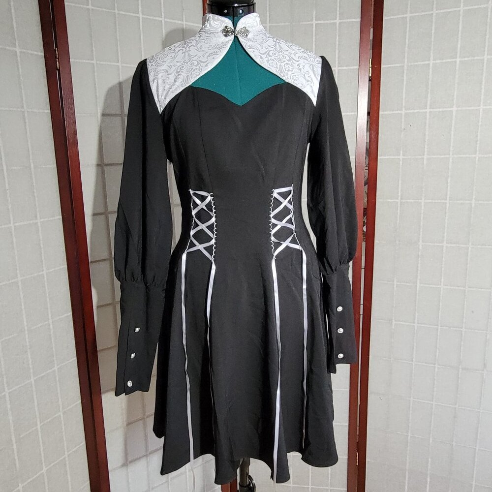 Dark In Love Dress, Black and White